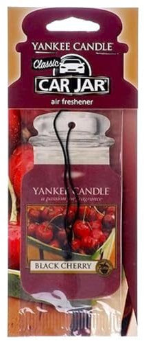 YANKEE CANDLE 1133672E Bougie parfumée Pot Cerise Noir Voiture, Rouge, 7.7 x 19.7 x 0.7 cm