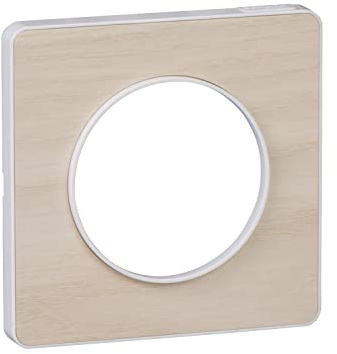 Schneider Electric - Odace Touch, plaque Bois nordique avec liseré Blanc 1 poste - S520802M