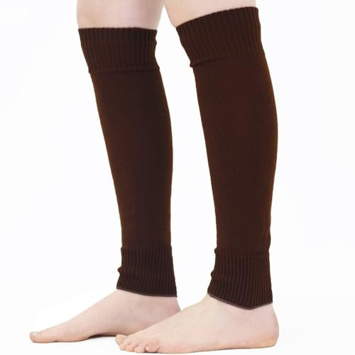 Mysocks Stulpen Damen beinwärmer Frauen Mädchen Winter 80er Stulpen Beinstulpen Beinwärmer Kniestrümpfe Leg Warmers Strümpfe in Einheitsgröße, Braun