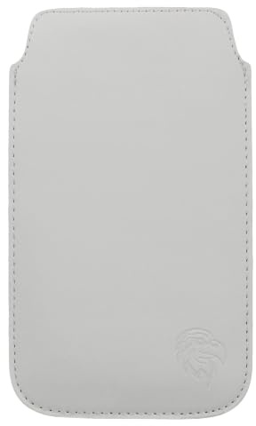 Davii Schutztasche passend für Apple iPhone 2 / 3G / 3GS / 4 / 4S (nur Handy), Einsteckhülle Handytasche mit Zuglasche – weiches Innenfutter Adler Standard XS Weiss
