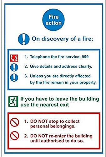 Seco Fire Action - Cartello in plastica semi rigida, 200 mm x 300 mm - 1 mm