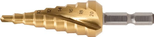 KS Tools 330.2384 1/4 HSS-TiN Stufenbohrer-Bit,Ø 4-12mm, 9 Stufen