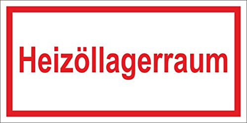 Indigos UG Aufkleber - Heizöllagerraum - 20x10 cm - selbstklebender Sicherheits Aufkleber für Tür oder Wand - Warnschild für Gebäude, Hotel, Büro, Firma, Haus, Praxis