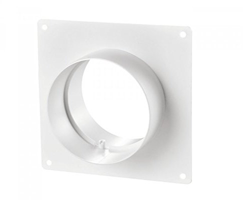 4 100mm, 5 125mm & 6 150mm Wall Plate with Spigots Connector for Bathroom Shower Fan for Ducting Pipe Flexible & Solid Ventilation (6 150mm)