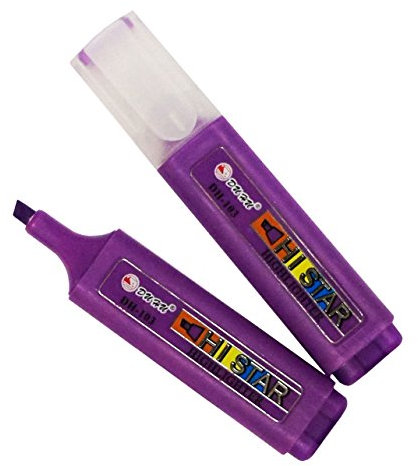 Lila DH-103 Packung mit 12 Non Toxic Meißel Tipp Highlighter Marker