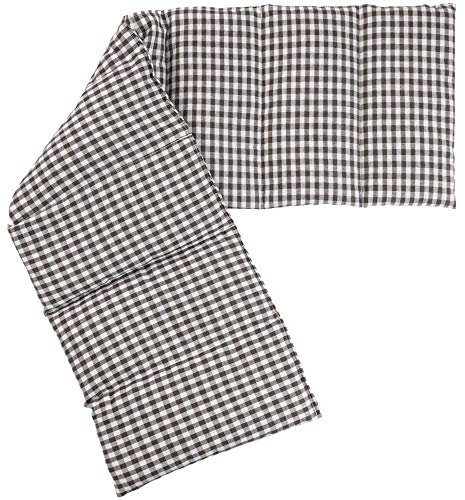 Leinsamenkissen 75x20cm groß 8-Kammer, braun-weiß - Wärmekissen, Körnerkissen
