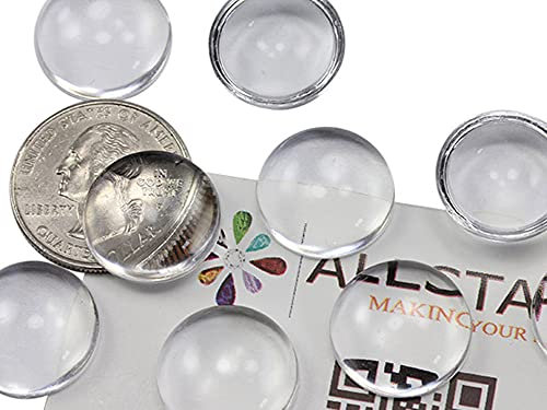 Allstarco 18mm Round Clear Magnifying Acrylic Cabochons, Plastic Gems For Jewelry Making, DIY Earrings, Pendants - 25 Pieces