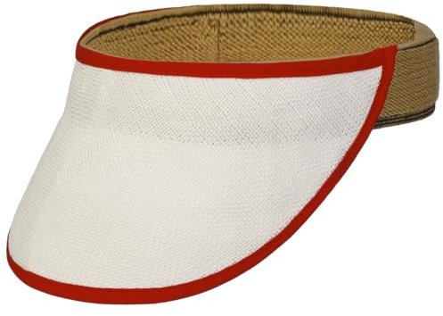 LIERYS Strandvisor Panama Damen Herren Cap Handverarbeitet Packable Made in Ecuador Flauschiges Stretchband Visor Frühjahr Sommer rot One Size