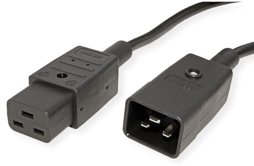 BACHMANN 356.175 Kaltgeräteverlängerung H05VV-F 3G 1,50 mm², 3 m, C20/C19, Schwarz