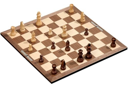 Philos 2728 - Schachset mit klappbarem Holzspielbrett, Feld 40 mm, Königshöhe 62 mm
