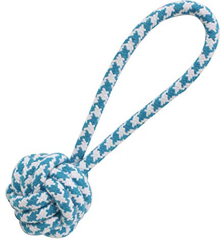 Arquivet Knoten mit blauem Griff, 20 cm für Hunde, Beißringe und Seile für Erwachsene Hunde und Welpen, Robustes Hundespielzeug für große Hunde