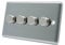 AET CSC4GDIM40 Satin Chrome Classical 400W-10 Amp 4 Gang 2 Way 400W Light Dimmer Switch, 400 W, 240 V