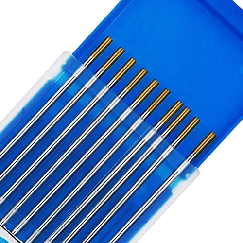 TEN-HIGH Soudage TIG Électrodes en tungstène, 1,5% de Lanthane, WL15 (Or), 1,0 mm x 175 mm de 10 pièces par paquet