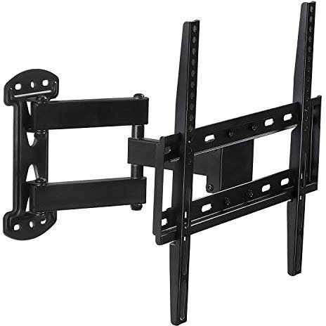 Mount-It! Support d'angle Mural pour TV Full Motion Compatible VESA 400 x 400, Bras Extensible articulé, pivotant, capacité de 29,9 kg, Noir