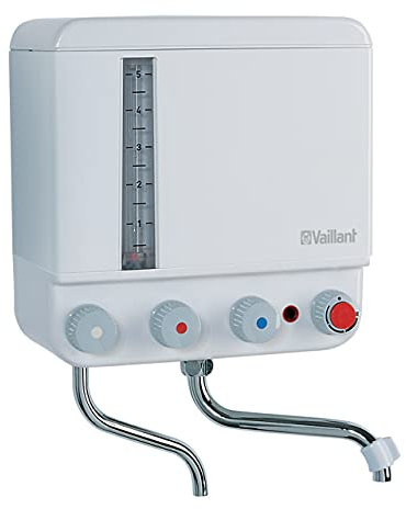 Vaillant VEK 5 L Elektro-Kochendwassergerät wandhängend (weiß), 230V, 2,4 kW Heizleistung, Elektrowarmwasserspeicher mit Netzkabel, Warmwasserbereiter, 005124