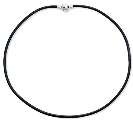 Bling Jewelry Unisex Genuine Smooth Black Leather Cord Necklace For Men Women Teen .925 Sterling Silver Barrel Clasp 18 Inch