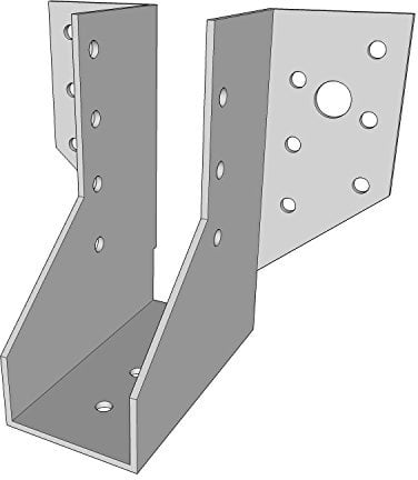 Simpson Strong-Tie - Sabot Aile Extérieure T340 Largeur 64 Hauteur 138 Profondeur 84 Épaisseur 2, cdt. 1 pièce, ref. SAE340/64/2