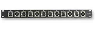 PULSE 1U 19 Rack Panel with 12 XLR Female Sockets – Pre-Fitted Aluminium Studio & Stage Patch Panel (PLS00023)
