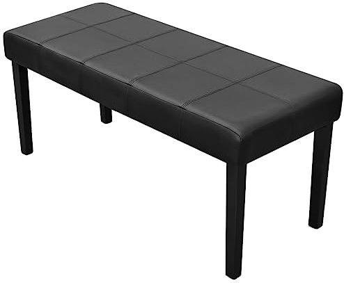vidaXL Sitzbank 106cm Kunstleder Schwarz Polsterbank Flurbank Bank Betthocker