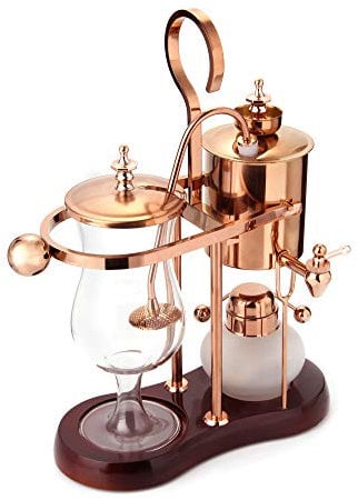 Diguo Belgische Luxus-Kaffeemaschine, Royal Family, mit Waage Elegantes Design im Retro-Stil (roségold poliert)