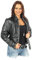 Fuente Leather Wears Damen Biker Lederjacke Echt Leder Schwarz 38