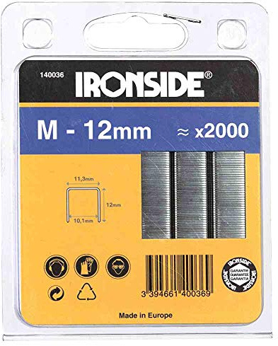 Ironside 140036 Kla mmern 12 mm Typ M Inhalt: 2000 Stück