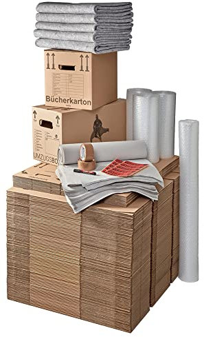 BB-Verpackungen 1 x Umzugskomplettpaket (4 bis 5-Zimmer-Wohnung oder Häuser ab einer Größe von ca. 100 m²) - Sets zwischen 1-Zimmer-Wohnung und Häusern
