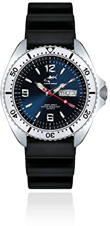 CHRIS BENZ ONE Man 200M Taucheruhr mit Kautschukband, Tiefseeblau