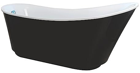 ONDÉE, Baignoire LALIE, baignoire îlot interprétation moderne du baquet, 180x80cm, Acryl, renforcé ép, 3mm blanc, Contenance 250L, Vidage inox fourni, Avec trop plein, Sans robinetterie
