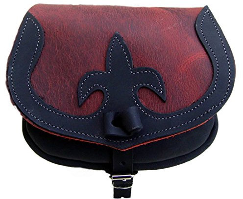 Leder Gürteltasche Farbe Rot Lilie schwarz