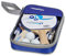 Relaxdays Set de ping-pong avec raquette filet et 3 balles de tennis de table sac de transport à fermeture avec dragonne HxlxP: 27 x 18 x 4 cm sport ping-pong tennis de table, bleu