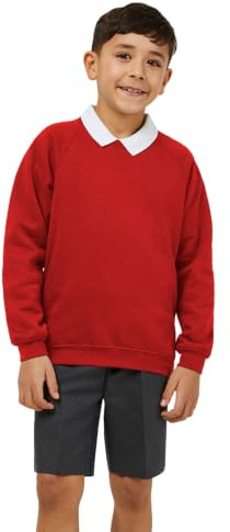 Trutex Kids School Sweatshirt | Crew Neck Cotton-Rich Standard Fit School Uniform Jumper for Boys and Girls