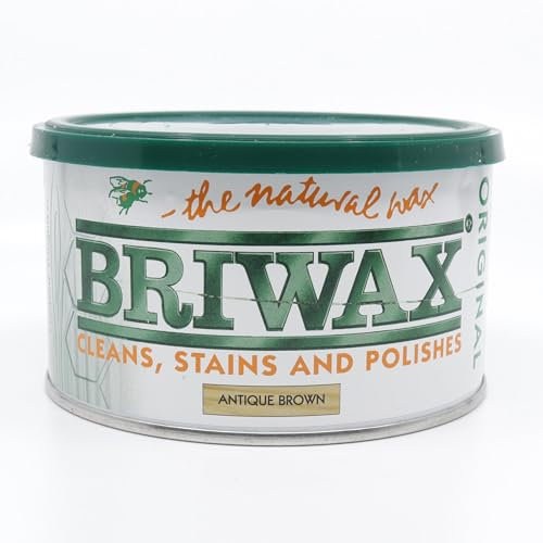 Briwax Original Antique Brown Wax Polish 400g (Japanese Labelled Version) - Same UK Product Inside - Furniture Wax - Cleans, Stains and Polishes