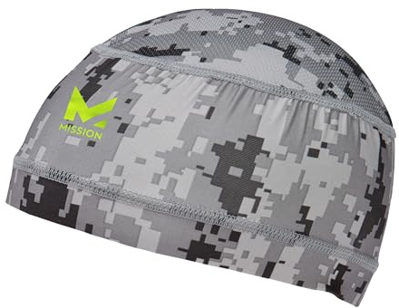 MISSION Kühlende Totenkopfmütze, Helmfutter, Laufmütze, Verdunstungskühltechnologie, kühlt sofort bei Nässe, UPF 50 Schutz, für unter Helmen, Hardhats, Laufen, Fußball