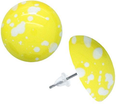 Soul-Cats Ohrstecker Punk Mädchen Button Rockabilly, Farbe: gelb