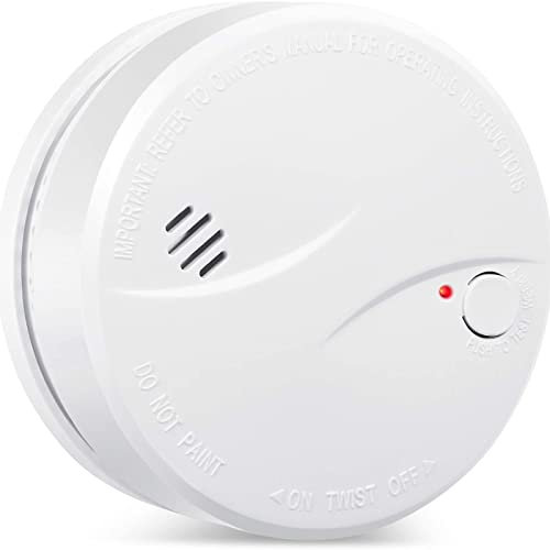 HEIMAN Rauchmelder 10 Jahre Feueralarm, EN 14604 Zertifiziert, fotoelektrischer Rauchwarnmelder, Lithium Langzeit Batterie, Brandmelder,85dB Alarm (1 Stück)