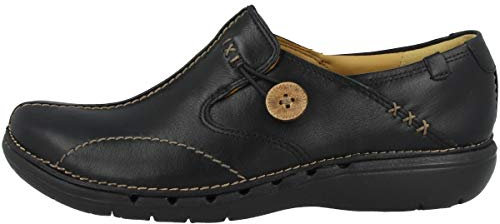 Clarks Zapatos De Mujer De Cuero Negro Ligero Lazo 6 D (M) UK/ 39.5 EU Negro