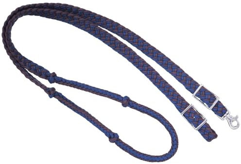 Tough 1 Zügel aus geknoteter Kordel, Marineblau/Braun