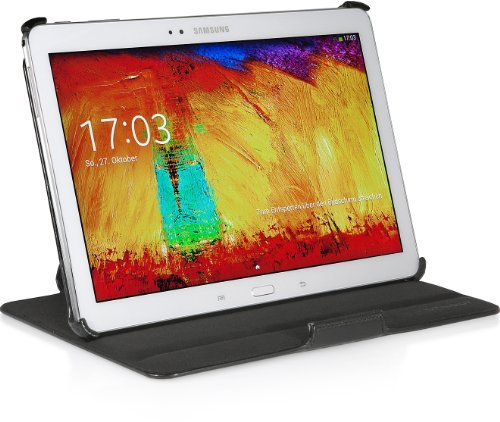 StilGut UltraSlim Case V2, Funda con Funcion de Soporte para el Original Samsung Galaxy Note 10.1 2014 Edition, Negro Vintage