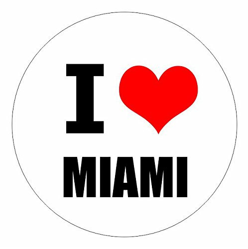 Kiwistar - Autoaufkleber - 5x5 cm - außen klebend - I love Miami Florida für Auto, Laptop, Fahrrad, LKW, Motorrad Aufkleber mehrfarbig Sticker Decal