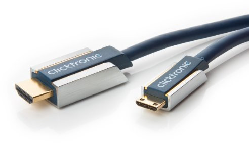 Clicktronic Advanced Câble adaptateur Mini-HDMI avec Ethernet (câble HDMI vers Mini-HDMI) 5 m
