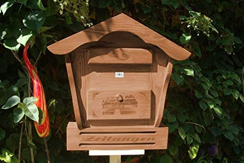 Vogelhaus Briefkasten mit Holz - Deko HBK-SD-DUNKELBRAUN aus Holz dunkelbraun Teak Look Briefkästen HolzVogelhaus Briefkasten mit Holz - Deko HBK-SD teak Postkasten Spitzdach - passt auch zu vielen Vogelhäusern Vogelhaus Insektenhotel Insektenhotels Vogelhäuser aus Holz Ergänzung für Vogelhäuschen und Vogelfutterhaus Nistkasten Meisenkasten
