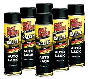 Fast Finish Lot de 6 peintures pour voiture Noir mat 500 ml