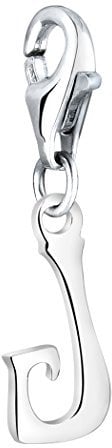 Nenalina Buchstabe J Karabiner Charm Anhänger für Bettelarmband aus 925 Sterling Silber 713239-000
