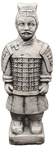 gartendekoparadies.de Figures de Pierre Massive Guerrier Chinois en Terre Cuite en Pierre reconstituée, résistant au Gel (modèle III)