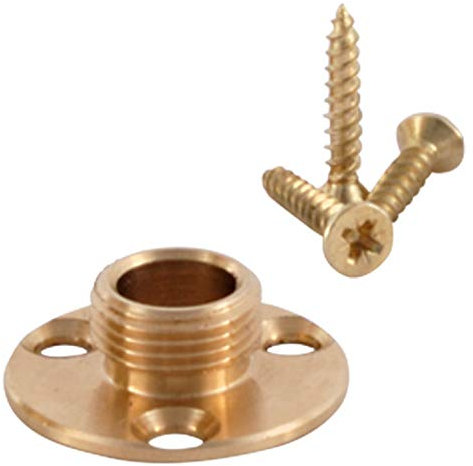 Back Plate Nipple Fitting 1/2 Threaded Brass Boss 25mm Dia. with Screws for Lamp Bulb Holders