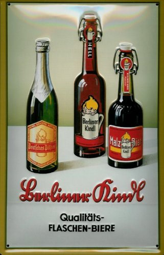 Blechschild Nostalgieschild Berliner Kindl Flaschenbiere Bier Berlin Retro Schild Bierwerbung