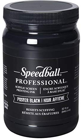 Speedball Professional Acrylic Screen Printing Ink, 32-Ounce, Poster Black