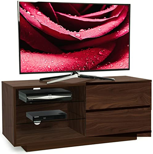 Centurion Supports Gallus Premium Walnut with 2-Walnut Drawers & 3-Shelves 32-55 LED/OLED/LCD TV Cabinet - LIMITED EDITION