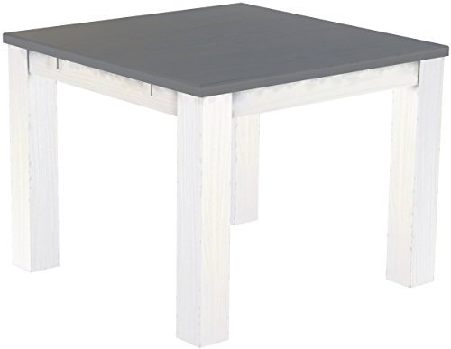 B.R.A.S.I.L.-Möbel Brasilmöbel Couchtisch Rio UNO Rund 120 cm Nussbaum Weiß Wohnzimmertisch Holz Säulentisch Pinie Massivholz Stubentisch Beistelltisch Größe und Farbe wählbar